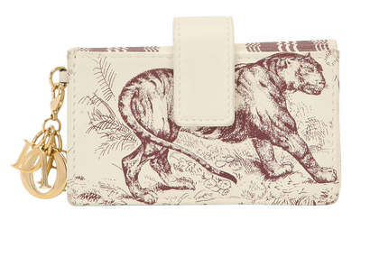 Christian Dior Toile De Jouy Card Wallet, &pound;220, Accessories, Burgundy/White, Leather, Front view